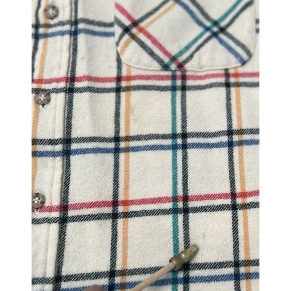 Vintage Pendleton Lobo Wool Flannel Shirt Men's Large Grid Plaid Elbow Patches - Picture 9 of 10
